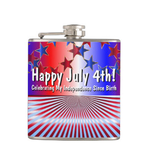 Happy July 4! Celebrating Independence Since Birth Flask