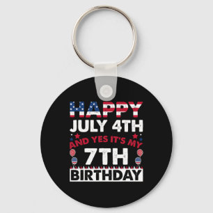 Happy July 4th And Yes It's My 7th Birthday Indepe Keychain
