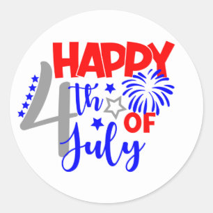Happy July 4th Classic Round Sticker