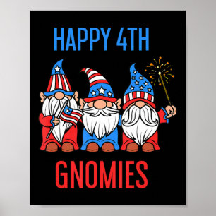 Happy July 4th Gnomies Patriotic Pride Gnomes USA Poster
