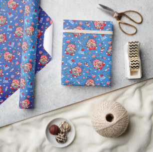 Happy July 4th I Love The USA Patriotic Gnome Wrapping Paper