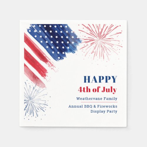 Happy July 4th Independence Day USA Family Reunion Napkins