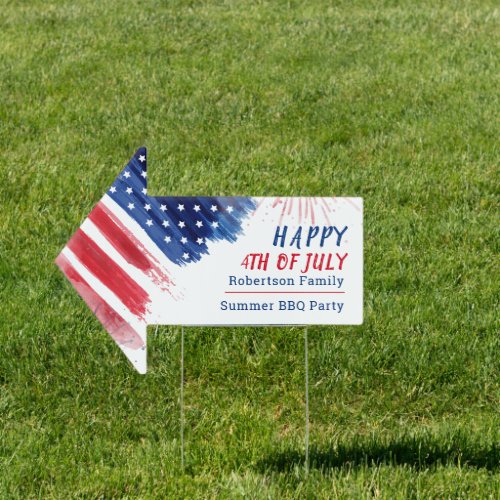 Happy July 4th Independence Day USA Party Sign