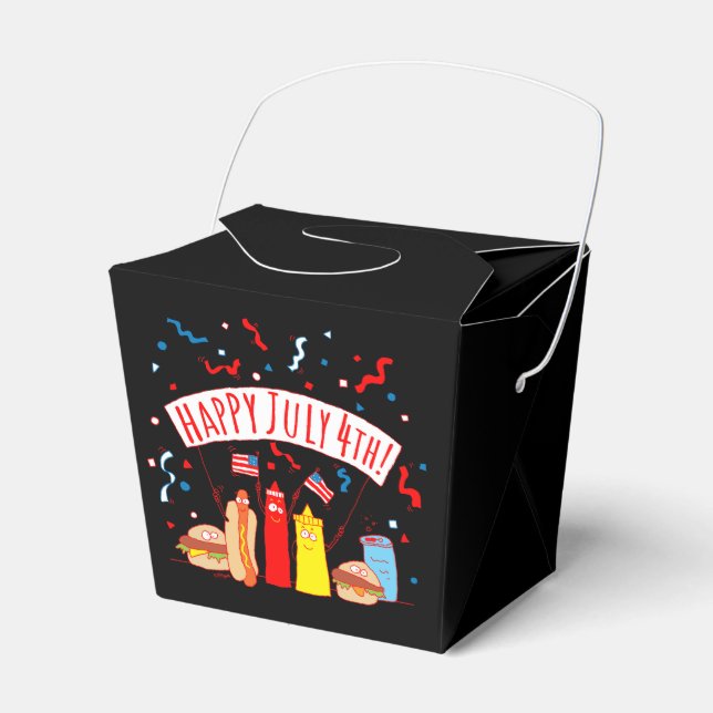 Happy July 4th Picnic Favor Boxes (Front Side)