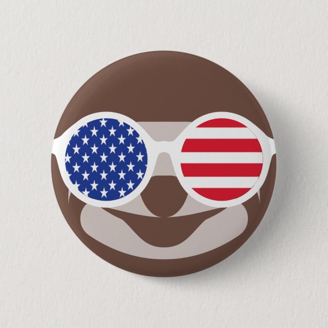 Happy July 4th sloth button (Front)