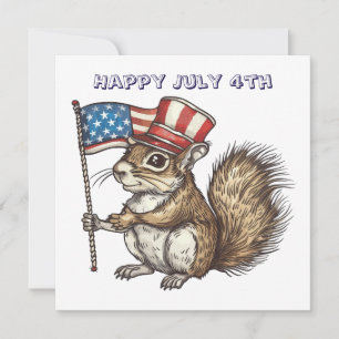 Happy July 4th squirrel Invitation