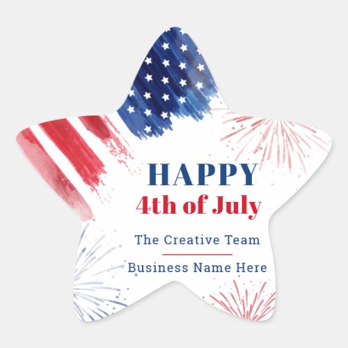Happy July 4th USA Independence Day Business Star Sticker Happy July 4th USA Independence Day Business Star Sticker