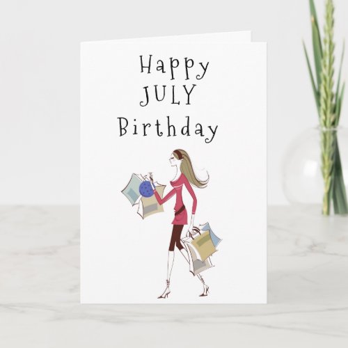 HAPPY JULY BIRTHDAY FOR HER CARD