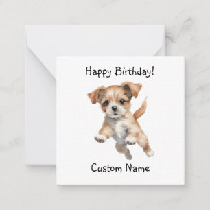 Happy Jumping Dog Art – Happy Birthday Gift Note Card