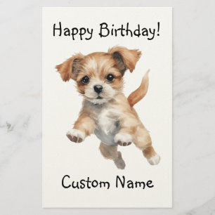 Happy Jumping Dog Art – Happy Birthday Gift Stationery