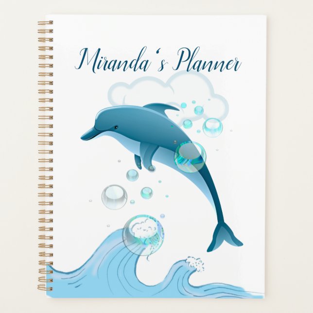 Happy Jumping Dolphin with Bubbles Planner (Front)