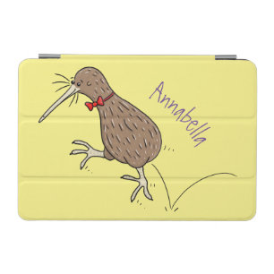 Happy jumping kiwi with bow tie cartoon design iPad mini cover