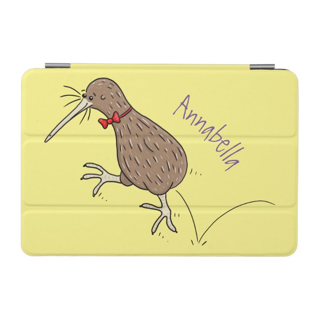 Happy jumping kiwi with bow tie cartoon design iPad mini cover (Horizontal)