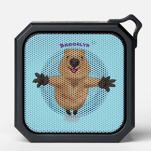 Happy jumping quokka cartoon design bluetooth speaker (Front)