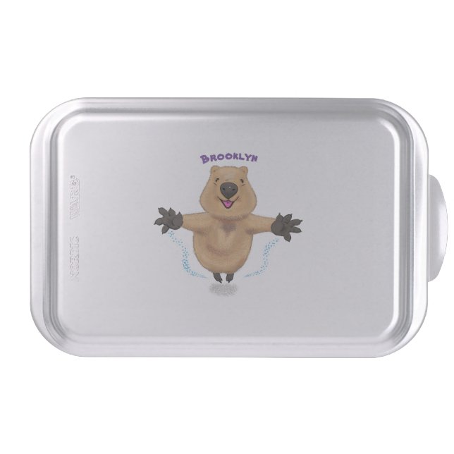 Happy jumping quokka cartoon design cake pan (Front)