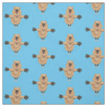 Happy jumping quokka cartoon design fabric