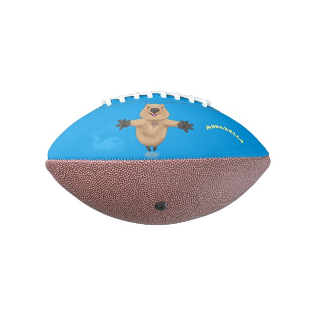 Happy jumping quokka cartoon design football (Rotated 270)