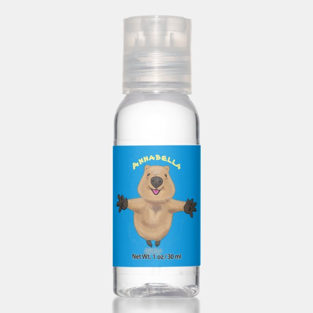 Happy jumping quokka cartoon design hand sanitizer (Front)