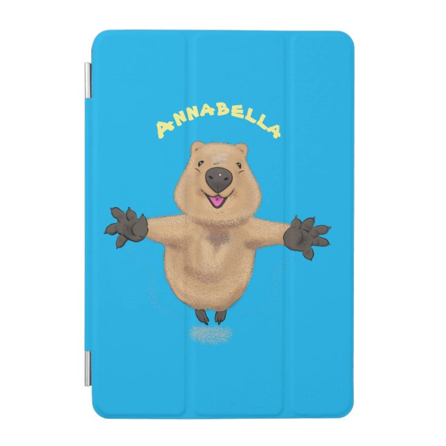 Happy jumping quokka cartoon design iPad mini cover (Front)