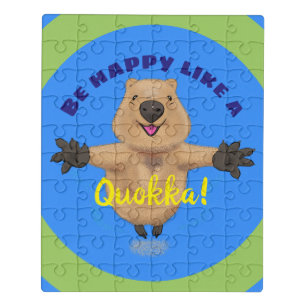 Happy jumping quokka cartoon design jigsaw puzzle