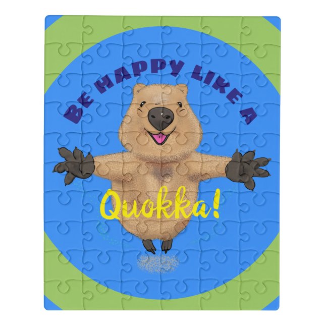 Happy jumping quokka cartoon design jigsaw puzzle (Puzzle Vertical)