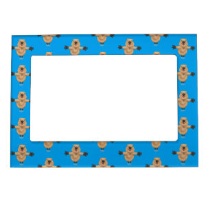 Happy jumping quokka cartoon design magnetic frame