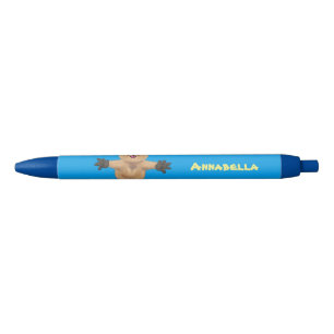 Happy jumping quokka cartoon design pen
