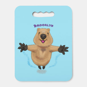Happy jumping quokka cartoon design seat cushion