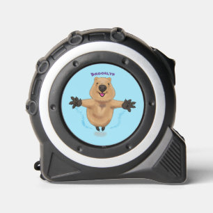 Happy jumping quokka cartoon design tape measure