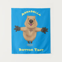 Happy jumping quokka cartoon design