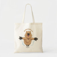 Happy jumping quokka cartoon design