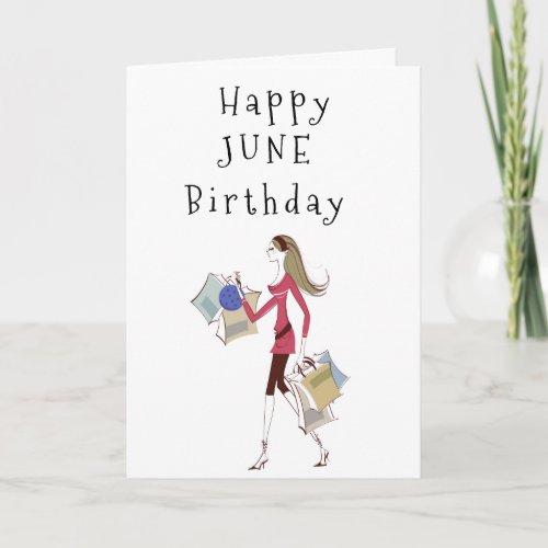 HAPPY JUNE BIRTHDAY FOR HER CARD