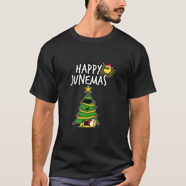 Happy Junemas Christmas June 2021 Tree Summer Funn T-Shirt (Front)