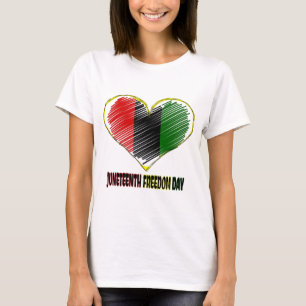 happy juneteenth african flag heart T-Shirt