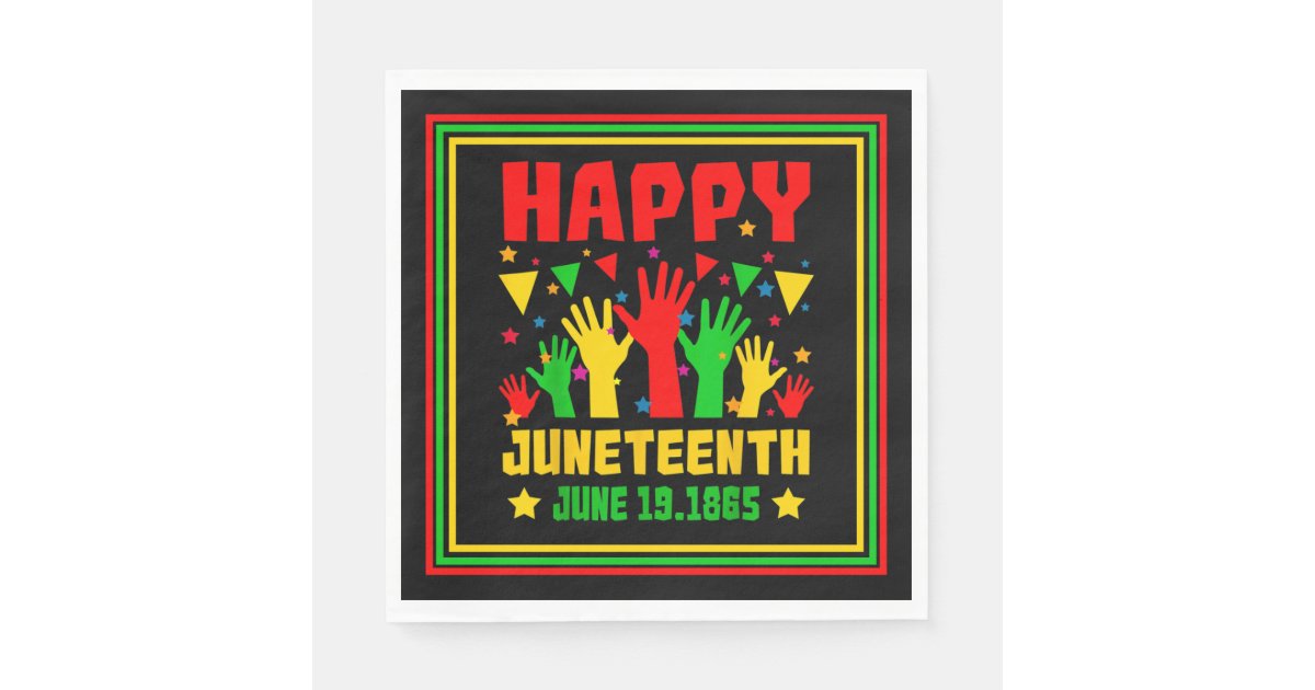 Happy Black Red Green Yellow Hands Pap Napkins Zazzle