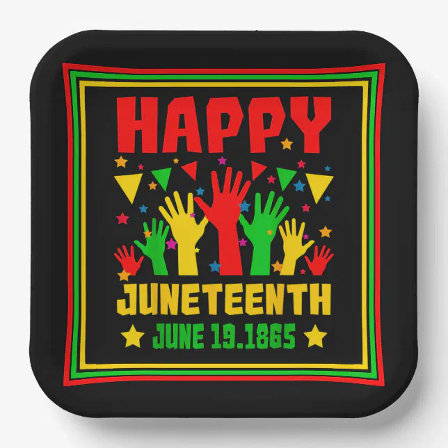 Happy Black Red Green Yellow Hands Paper Plates Zazzle
