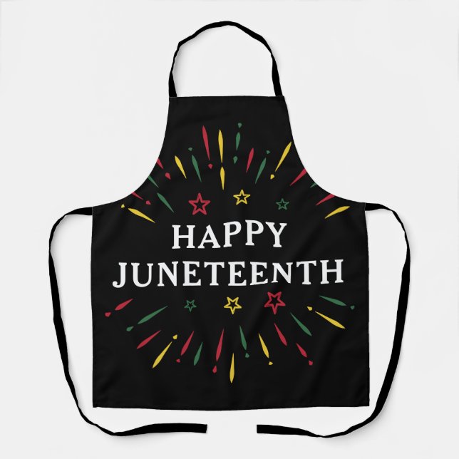 Happy Juneteenth Celebrate Black Independence Apron (Front)