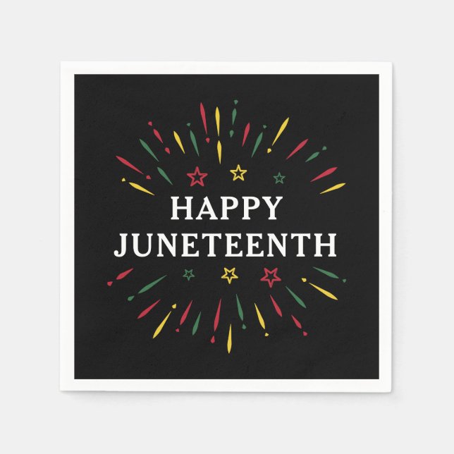 Happy Juneteenth Celebrate Black Independence Day Napkins (Front)