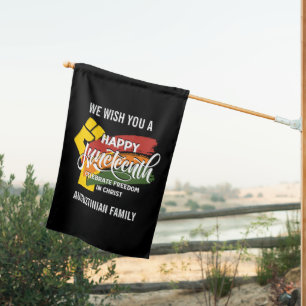 HAPPY JUNETEENTH Christian House Flag