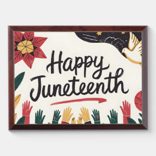 Happy Juneteenth Colorful Freedom Day Design Award Plaque
