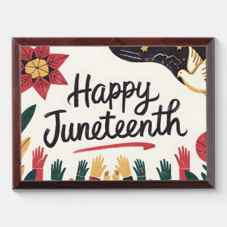 Happy Juneteenth Colorful Freedom Day Design Award Plaque