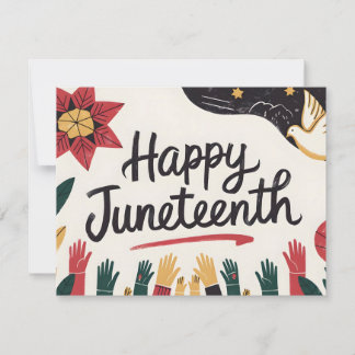 Happy Juneteenth Colorful Freedom Day Design Holiday Card
