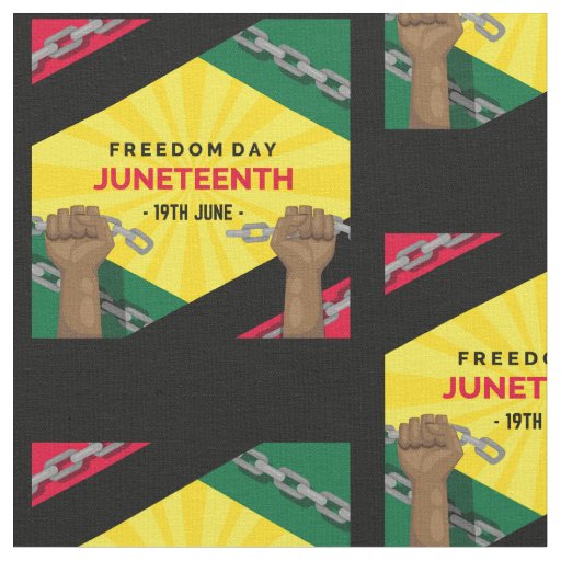 happy juneteenth freedom day fabric