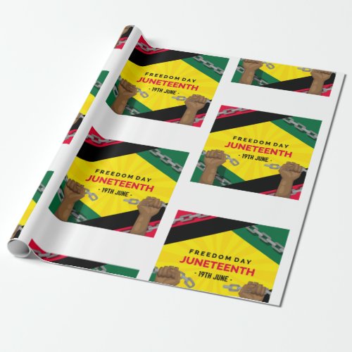 happy juneteenth freedom day wrapping paper