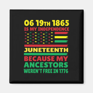 Happy Juneteenth Is My Independence Day Free Black Magnet