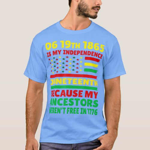 Happy Juneteenth Is My Independence Day Free Black T_Shirt