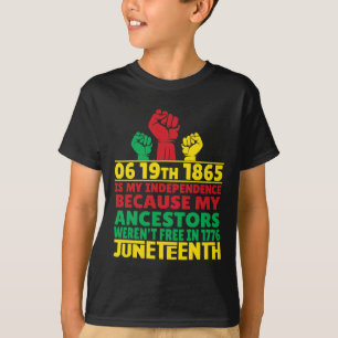 Happy Juneteenth Is My Independence Day Free Black T-Shirt