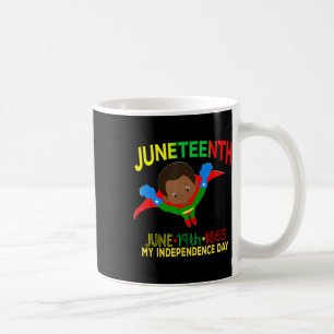 Happy Juneteenth Is My Independence Day Super Hero Coffee Mug