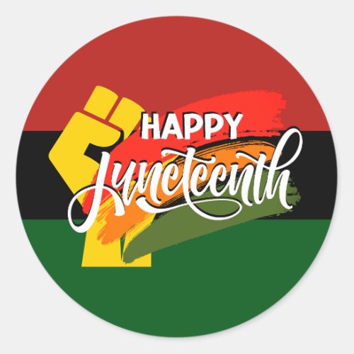 HAPPY JUNETEENTH Pan African Classic Round Sticker