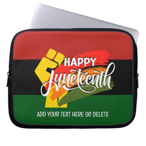 HAPPY JUNETEENTH Pan African Laptop Sleeve